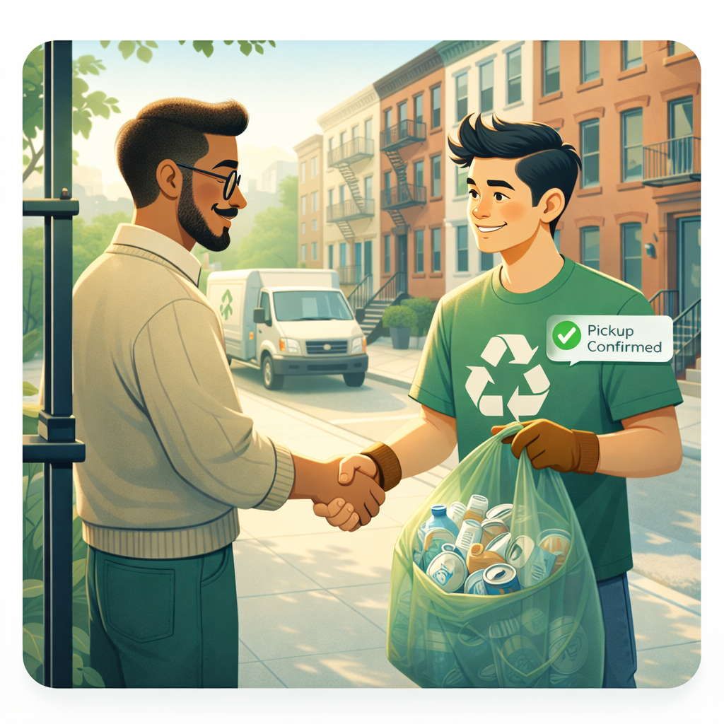 Pick up recyclable cans and
bottles